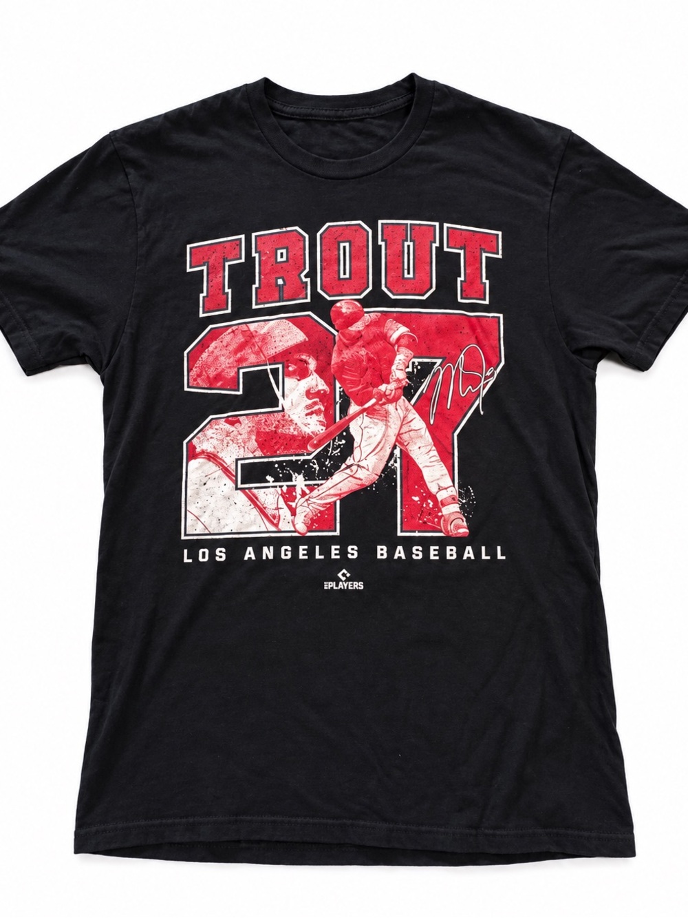 Mike Trout Los Angeles Baseball Graphic Tee - Black/Red